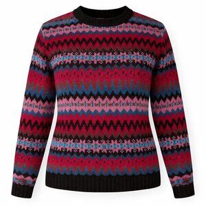 BAXTER & WELLS Long Sleeve Crew Neck Pullover Multicolor Sweater Size S Petite